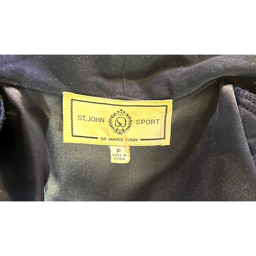 St. John Sport By Marie Gray Womens Navy Jacket Drawstring Waist Zip Closure - Picture 3 of 10